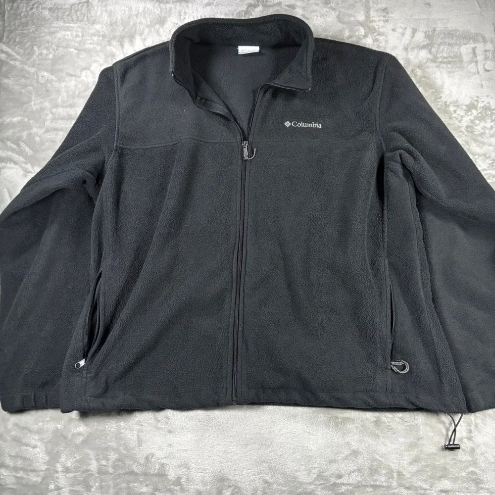 Columbia Mens XXL Black Full Zip Fleece Jacket South Carolina Palmetto Moon Logo